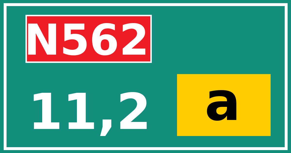 Hectometerbord N562 11,2 letter a