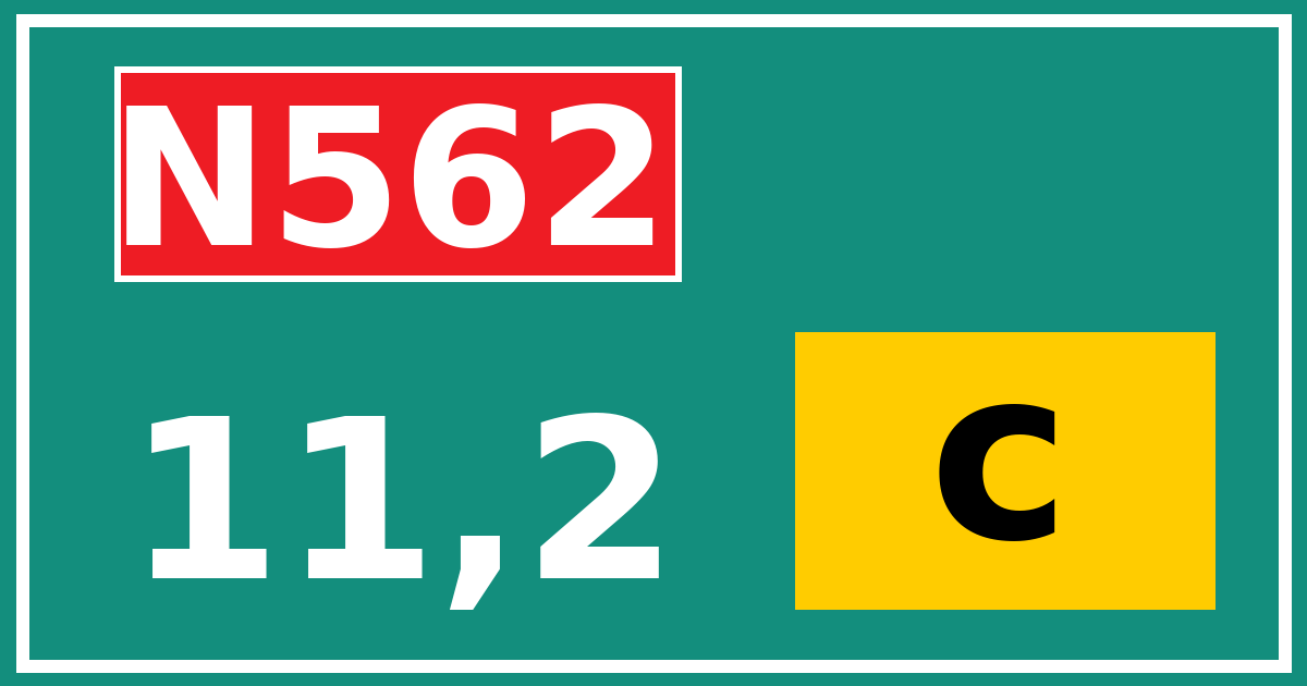 Hectometerbord N562 11,2 letter c