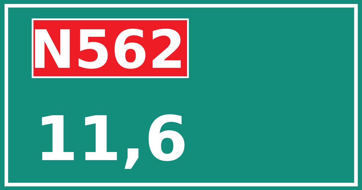 Hectometerbord N562 11,6