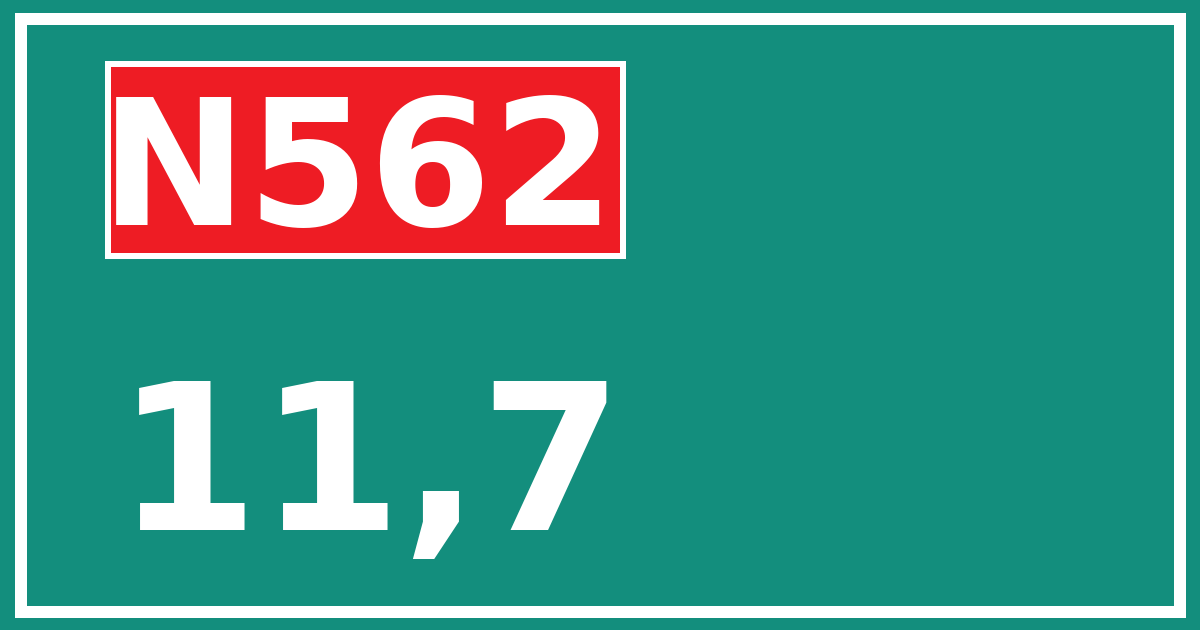 Hectometerbord N562 11,7