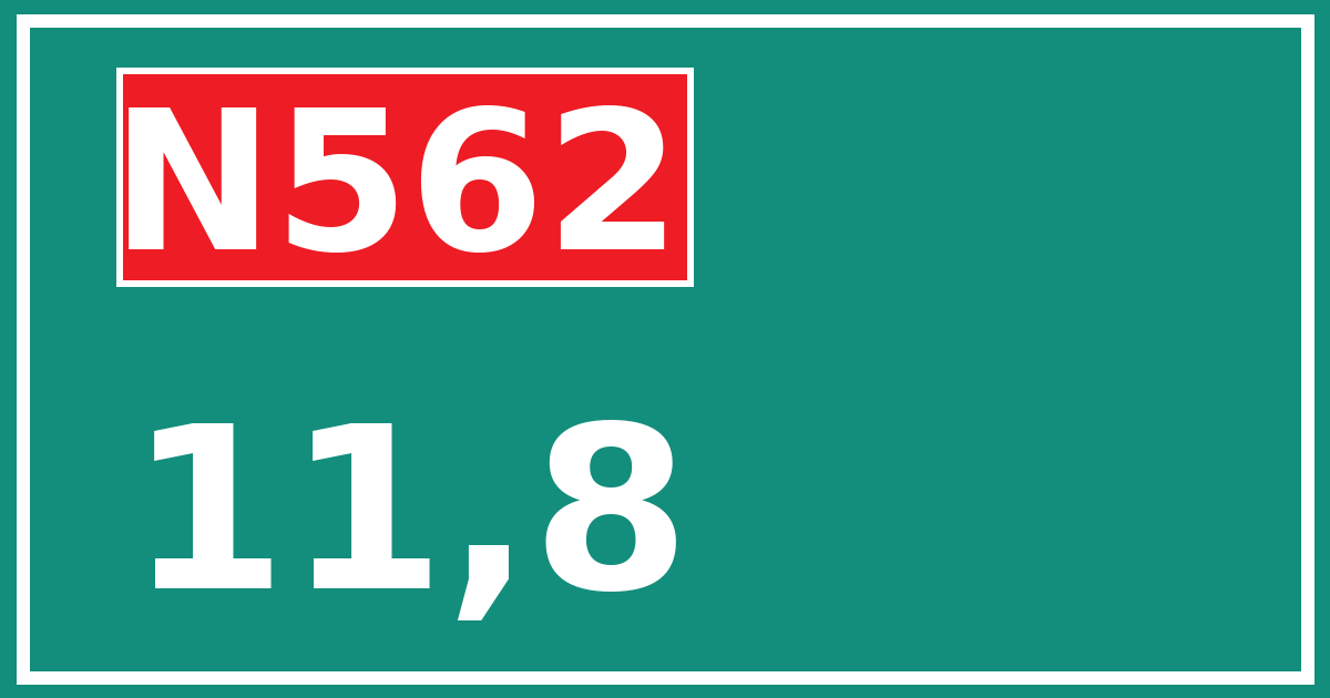 Hectometerbord N562 11,8