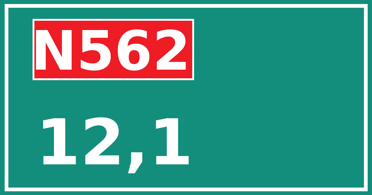 Hectometerbord N562 12,1