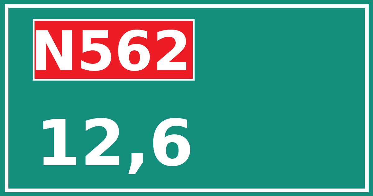 Hectometerbord N562 12,6