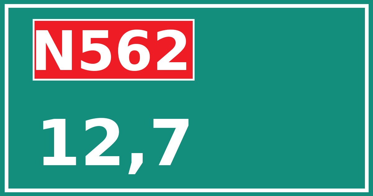 Hectometerbord N562 12,7