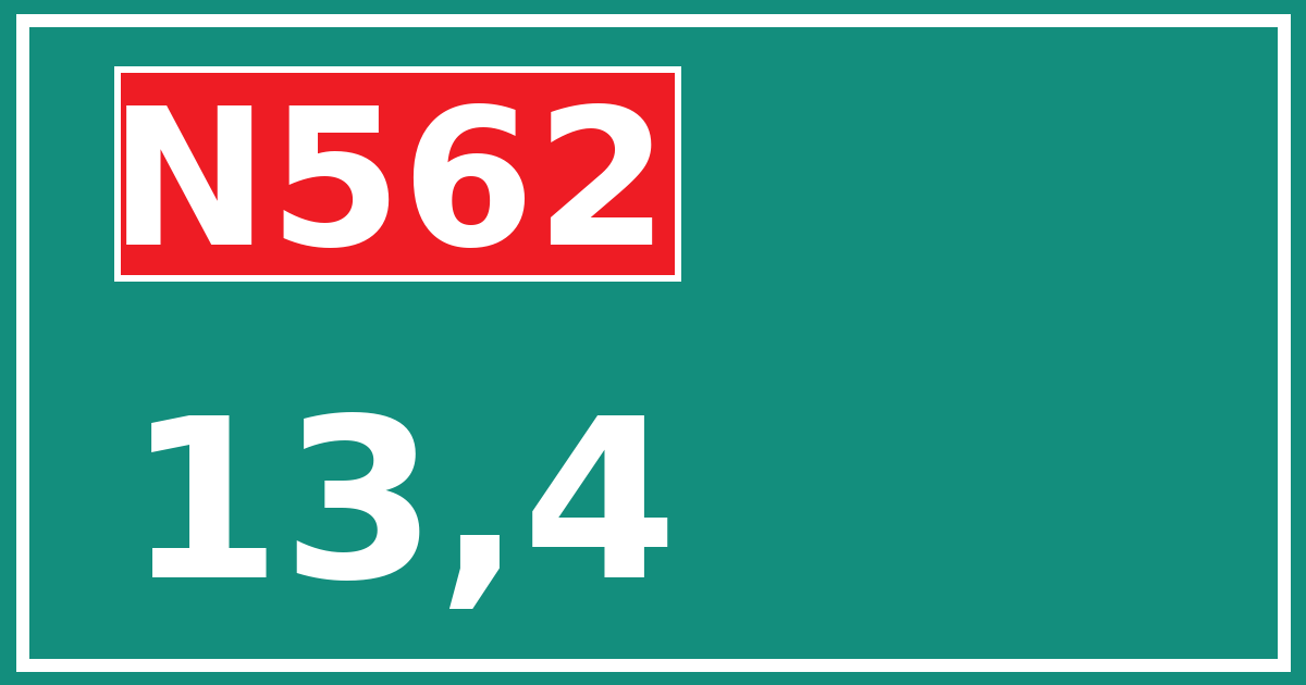 Hectometerbord N562 13,4