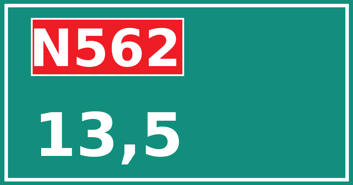 Hectometerbord N562 13,5