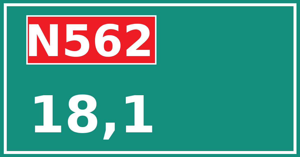 Hectometerbord N562 18,1