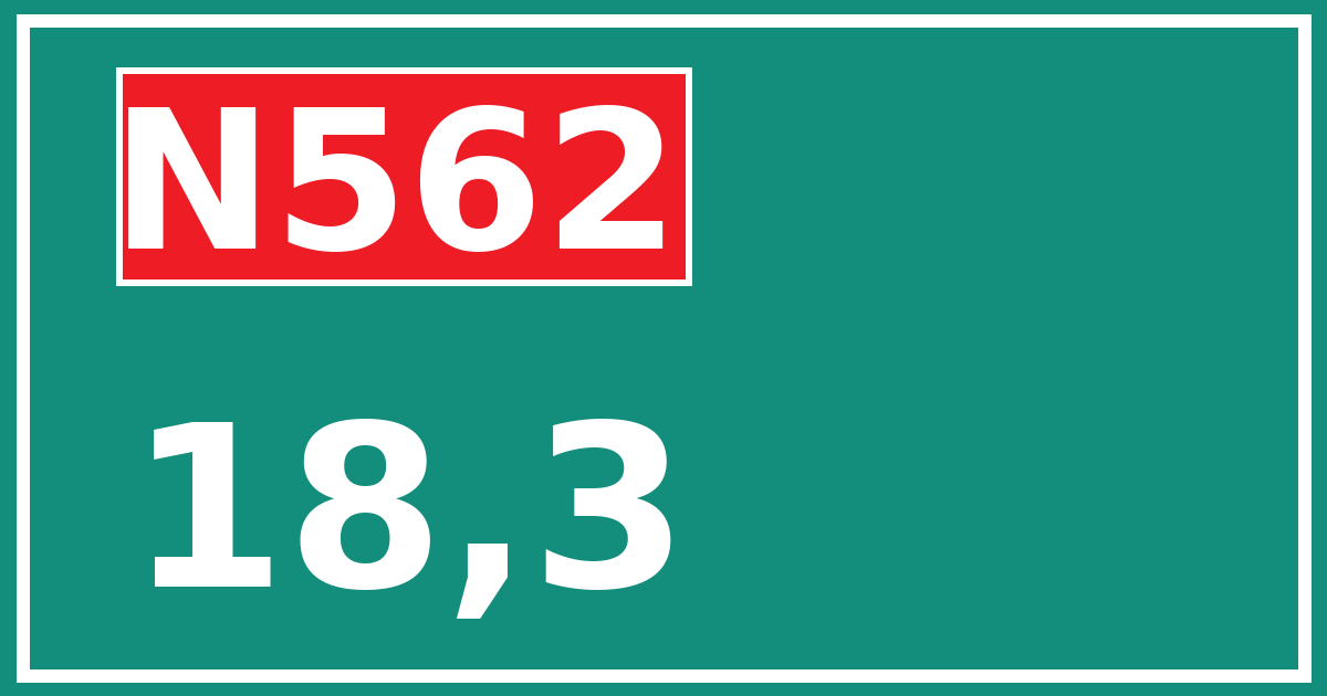 Hectometerbord N562 18,3