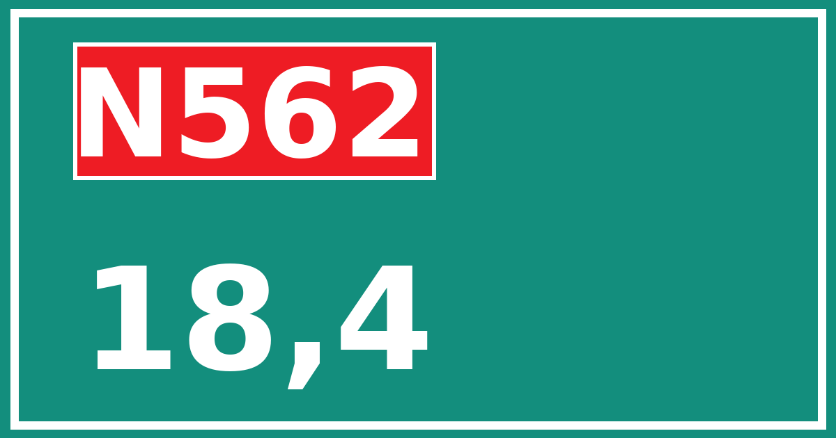 Hectometerbord N562 18,4