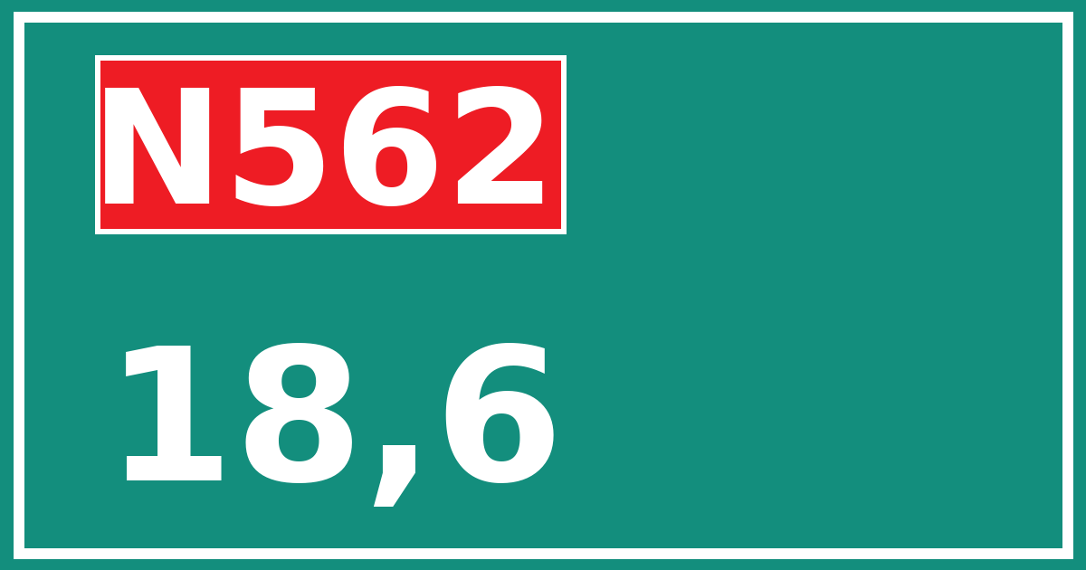 Hectometerbord N562 18,6