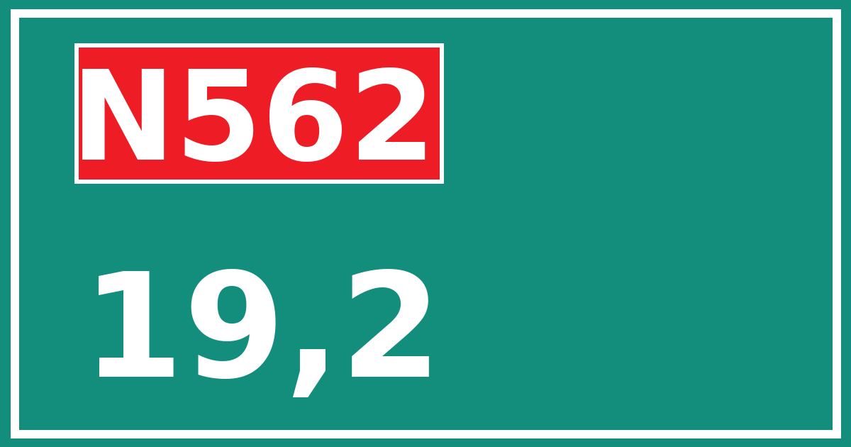 Hectometerbord N562 19,2