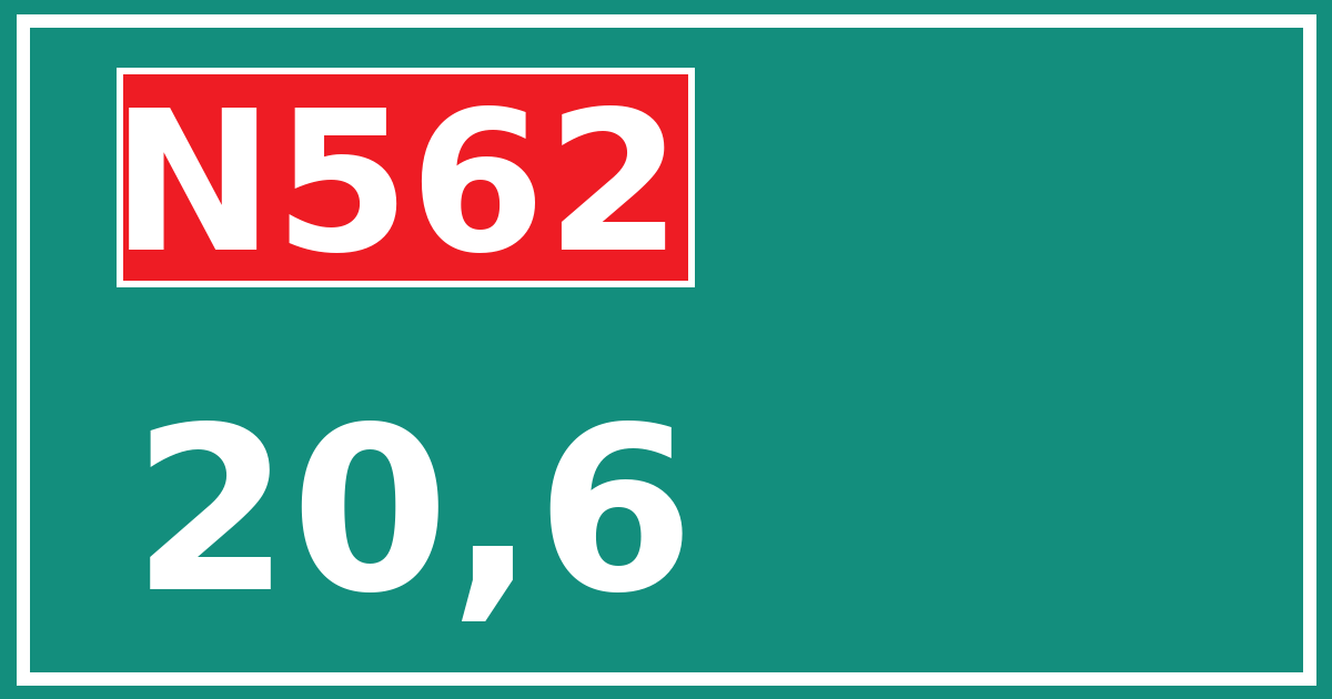 Hectometerbord N562 20,6