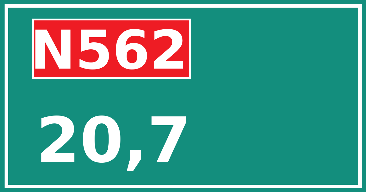 Hectometerbord N562 20,7