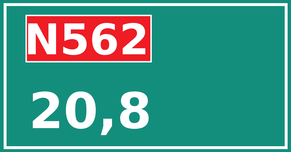 Hectometerbord N562 20,8