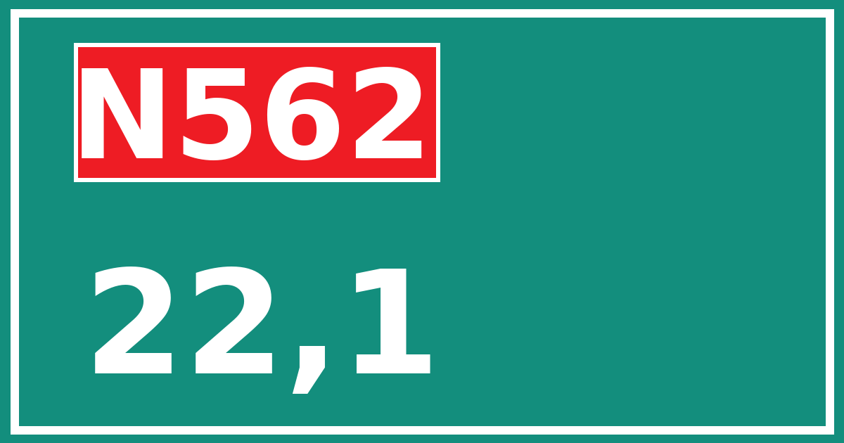 Hectometerbord N562 22,1