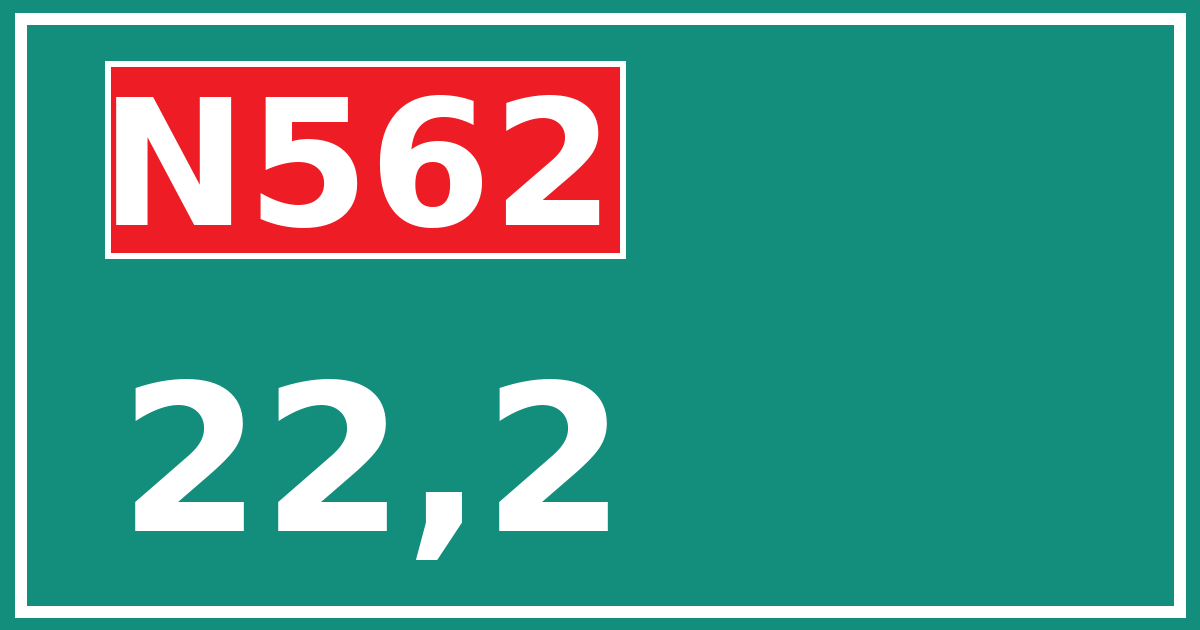 Hectometerbord N562 22,2