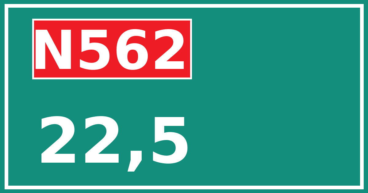 Hectometerbord N562 22,5