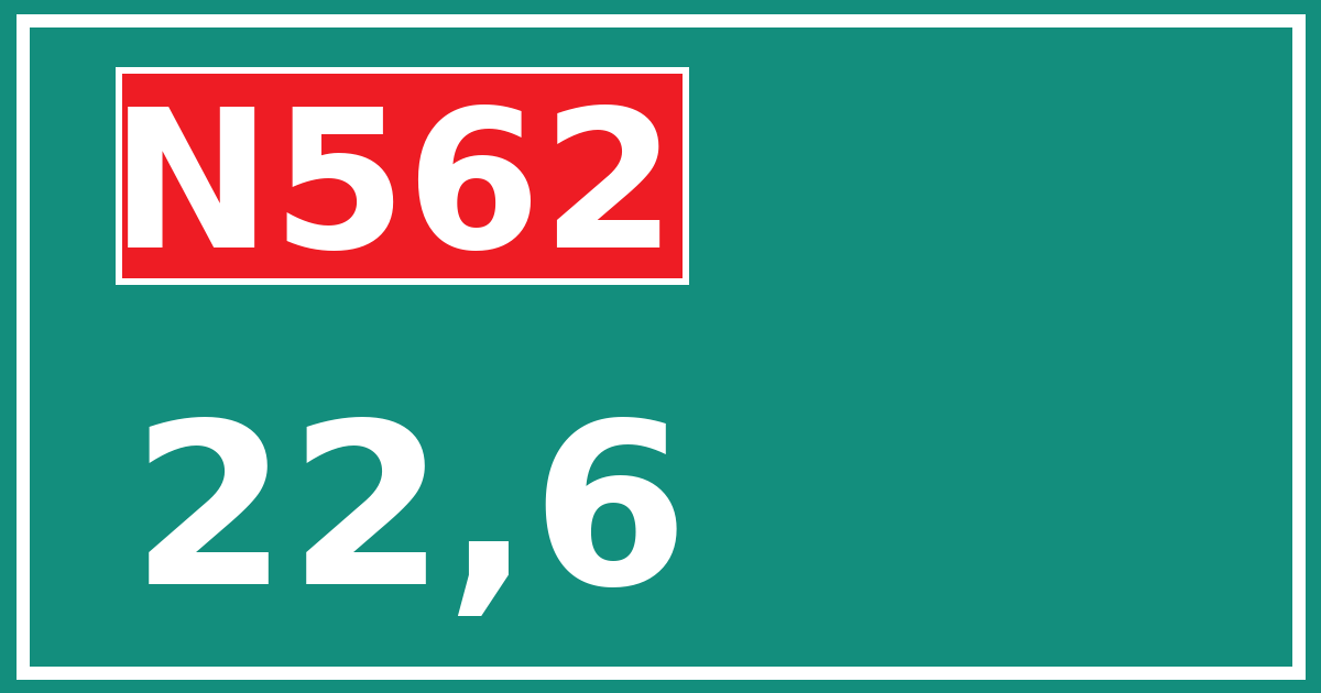 Hectometerbord N562 22,6