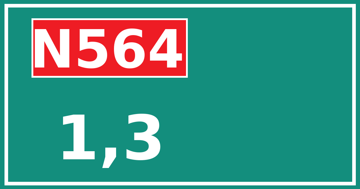 Hectometerbord N564 1,3