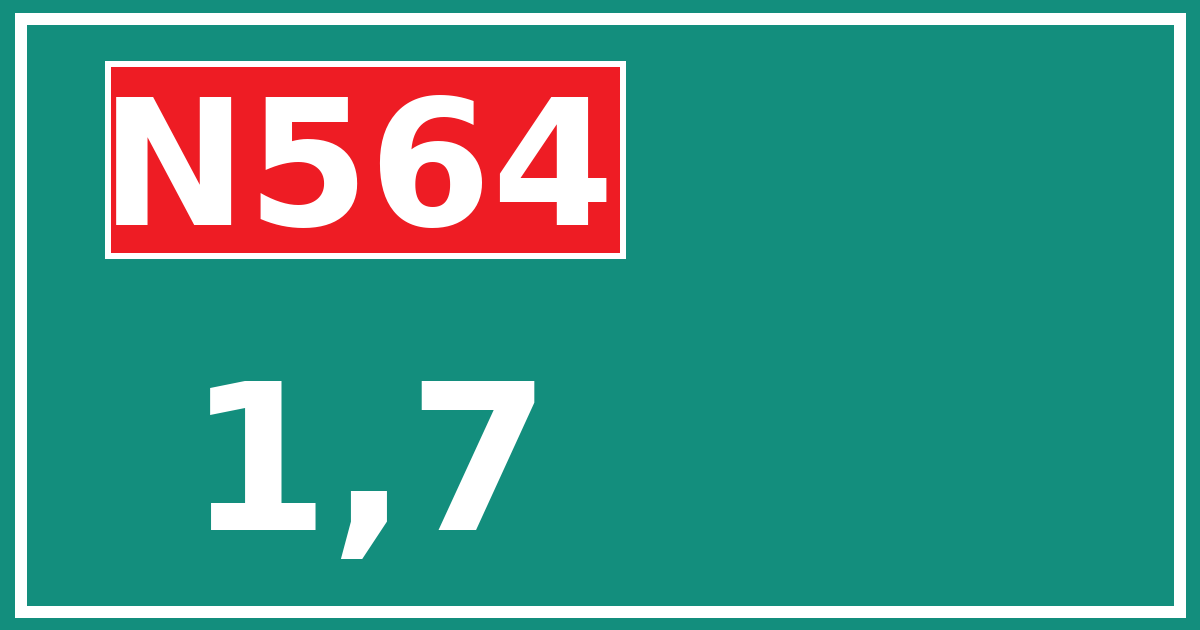 Hectometerbord N564 1,7