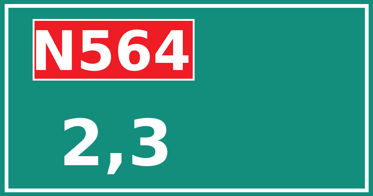 Hectometerbord N564 2,3