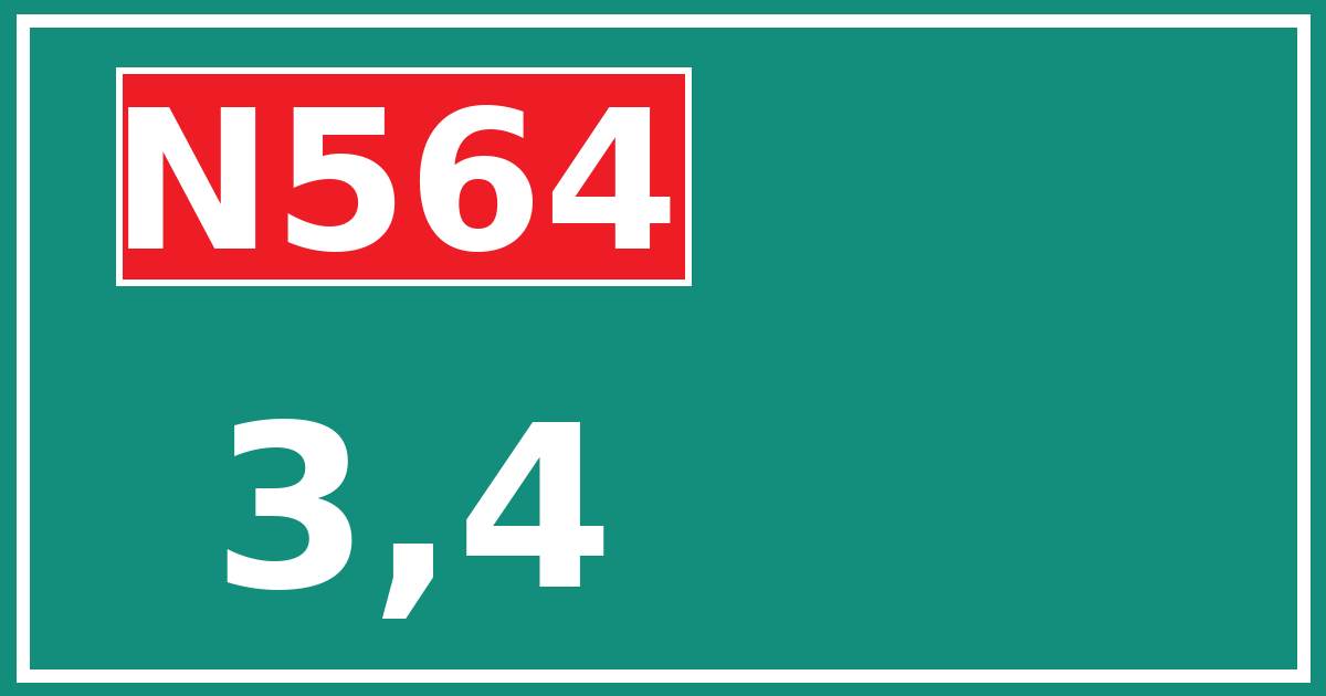 Hectometerbord N564 3,4