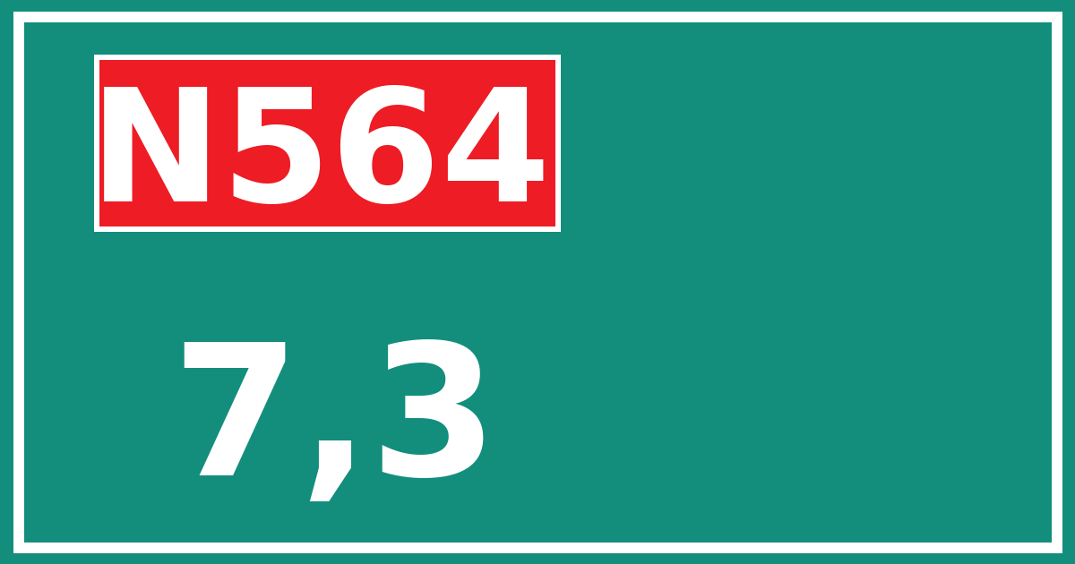 Hectometerbord N564 7,3
