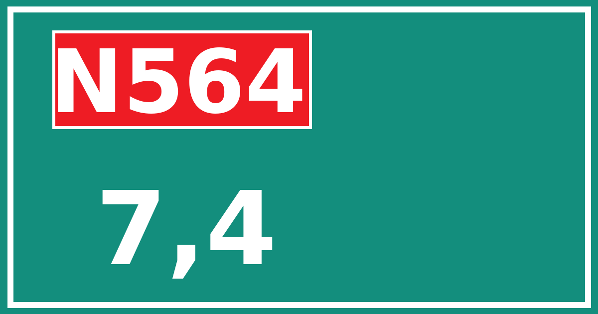 Hectometerbord N564 7,4