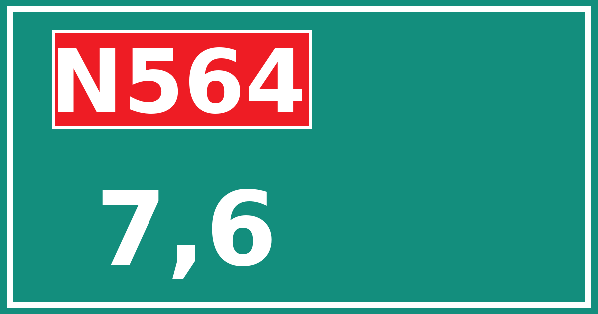 Hectometerbord N564 7,6