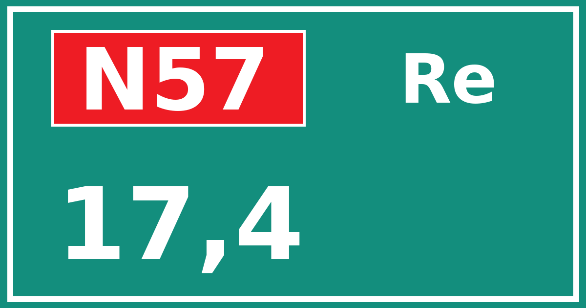 Hectometerbord N57 17,4 zijde Re