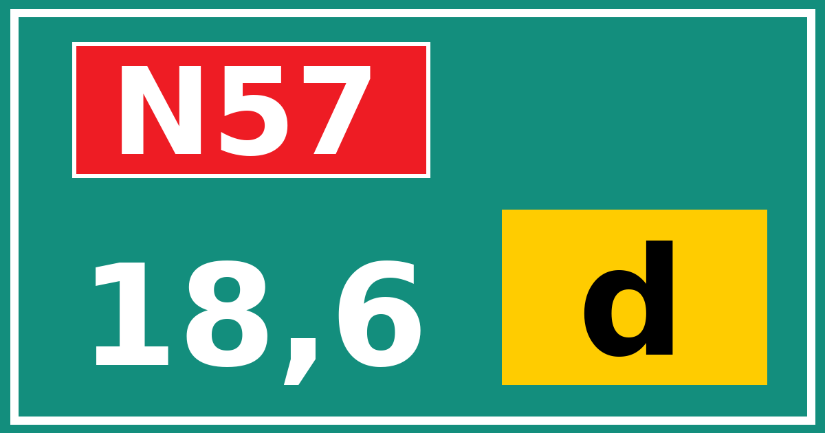 Hectometerbord N57 18,6 letter d