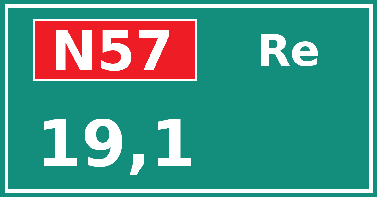 Hectometerbord N57 19,1 zijde Re