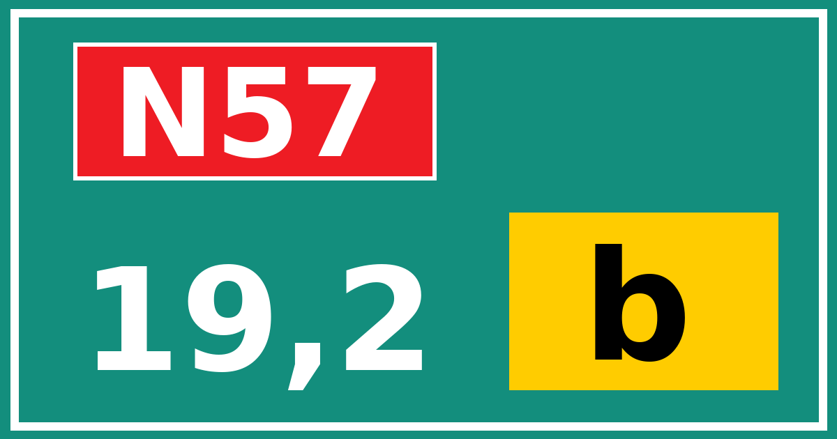 Hectometerbord N57 19,2 letter b