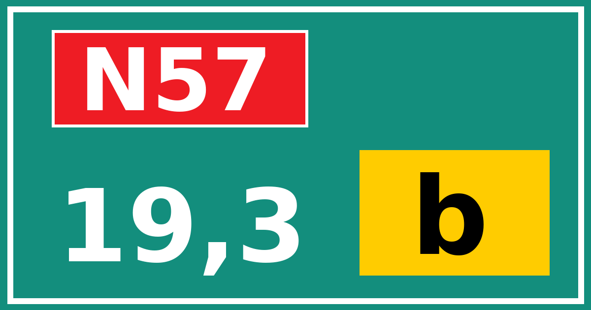 Hectometerbord N57 19,3 letter b