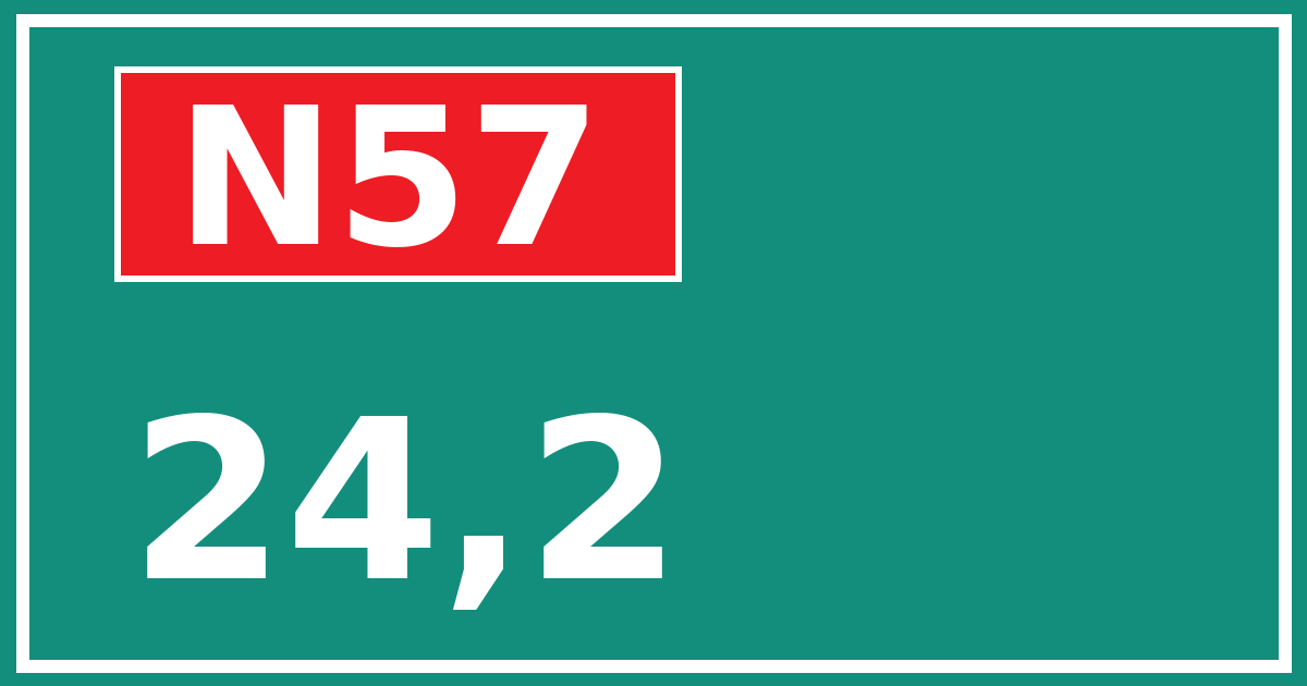Hectometerbord N57 24,2