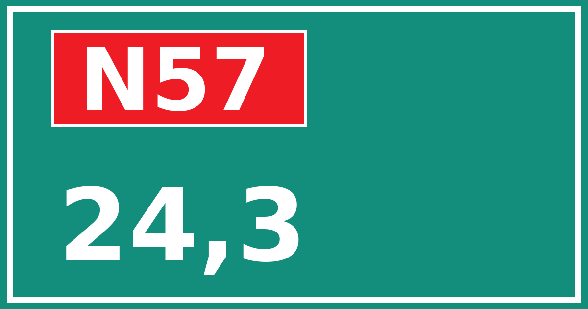Hectometerbord N57 24,3