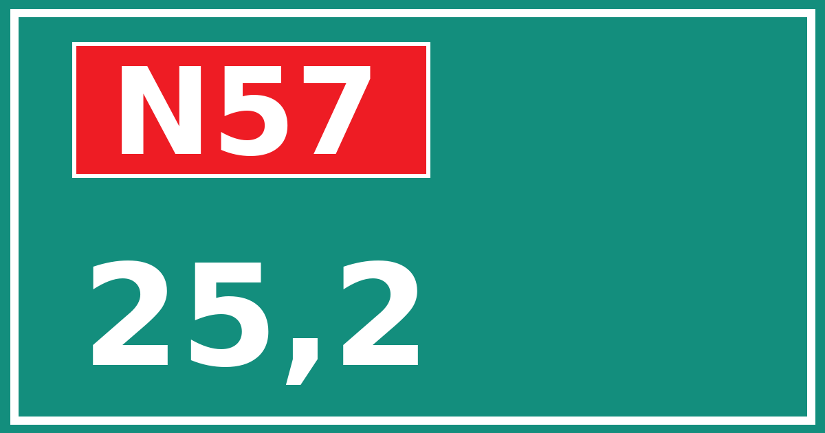 Hectometerbord N57 25,2