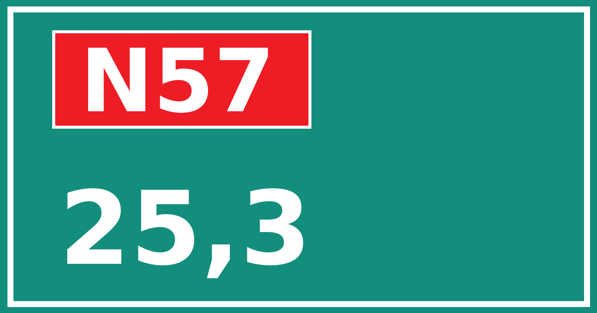 Hectometerbord N57 25,3
