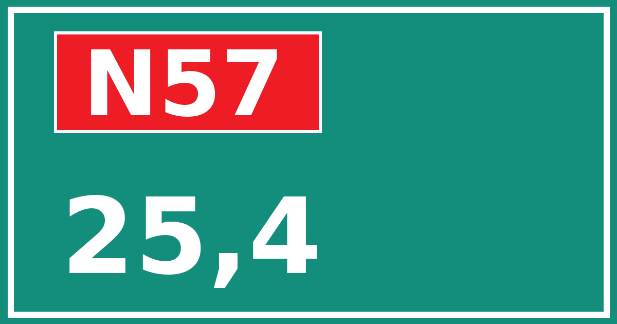 Hectometerbord N57 25,4