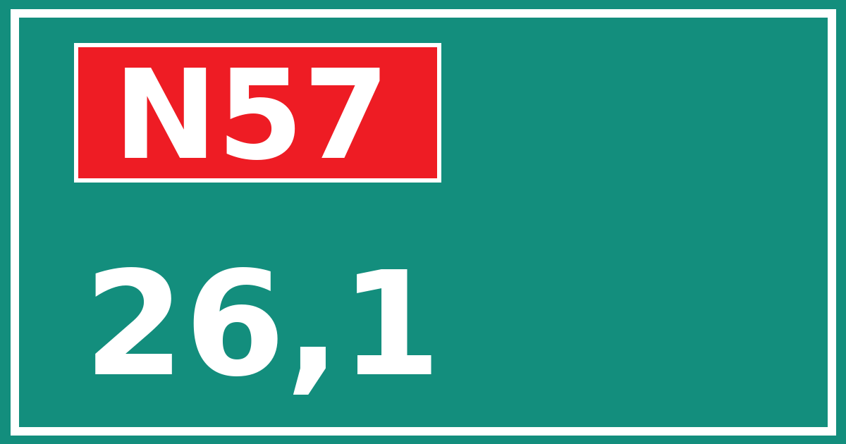 Hectometerbord N57 26,1