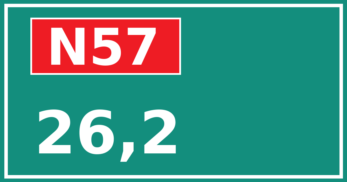 Hectometerbord N57 26,2