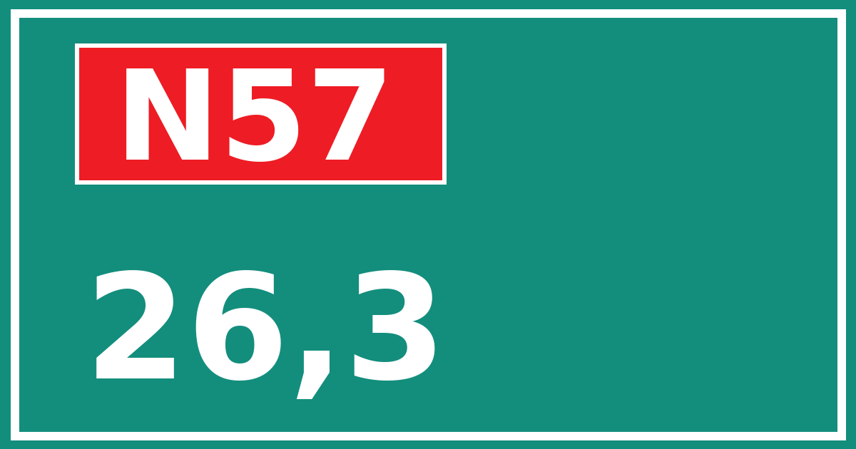 Hectometerbord N57 26,3