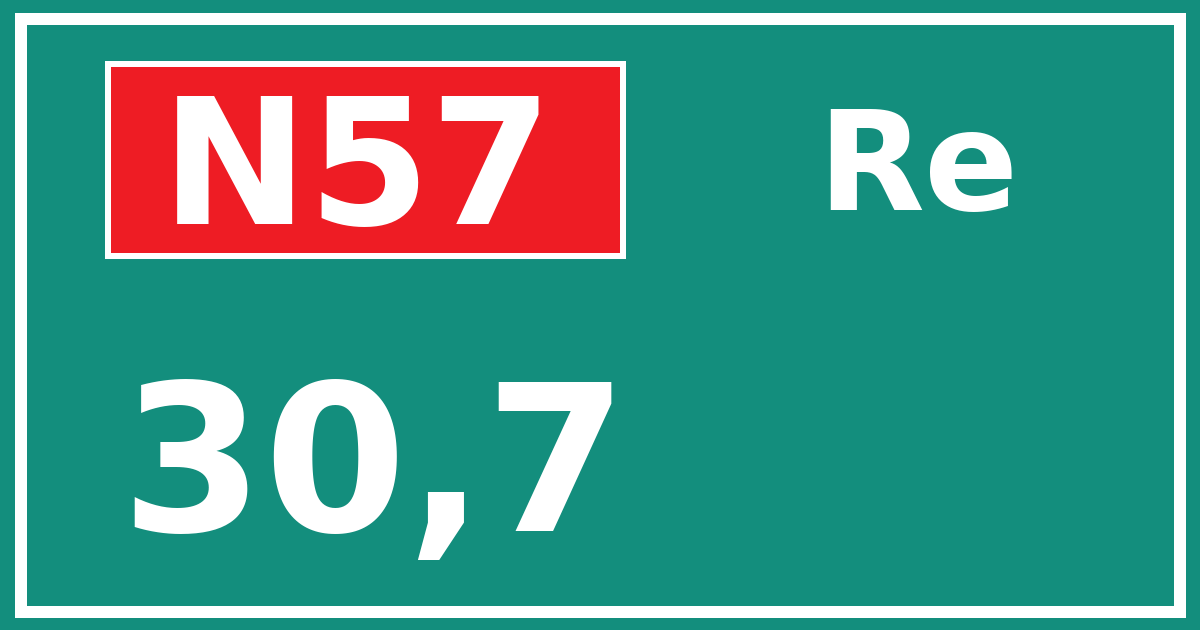 Hectometerbord N57 30,7 zijde Re
