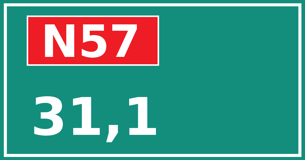 Hectometerbord N57 31,1