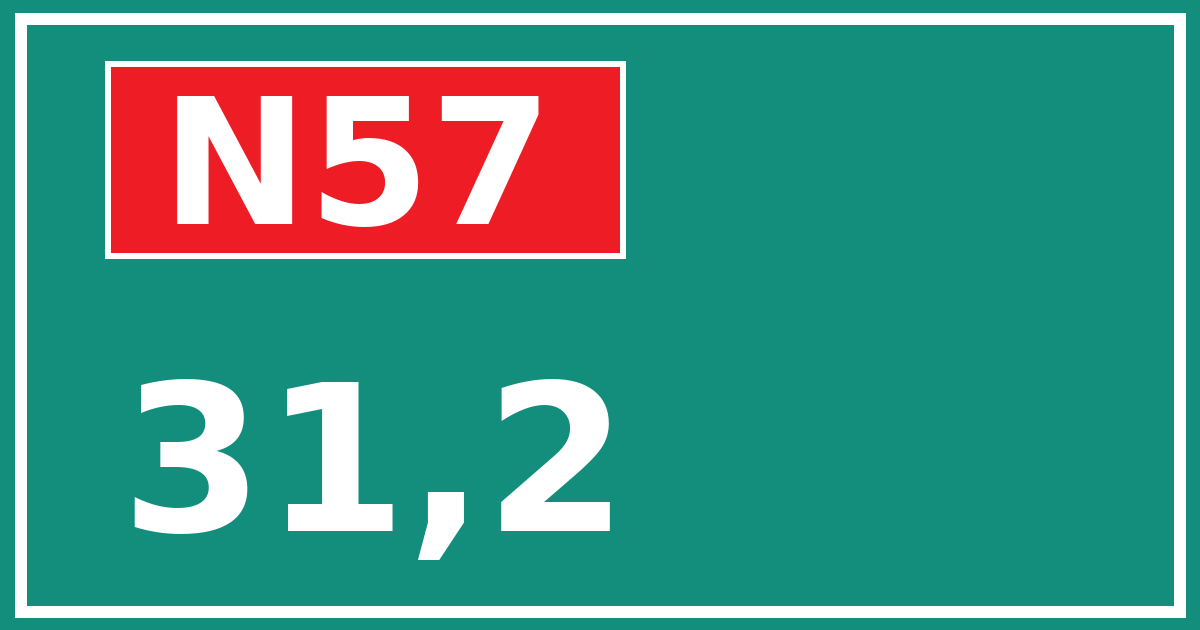 Hectometerbord N57 31,2