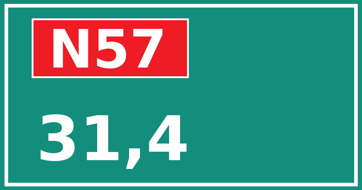 Hectometerbord N57 31,4