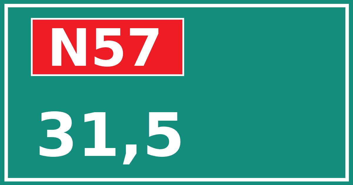 Hectometerbord N57 31,5