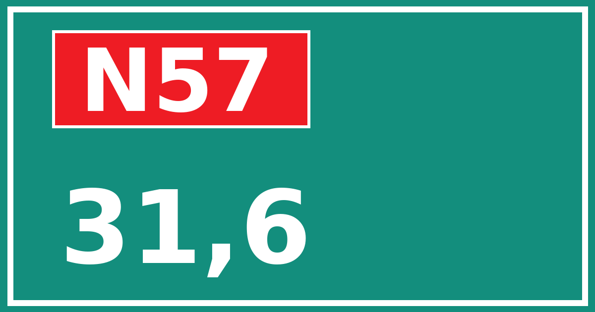 Hectometerbord N57 31,6