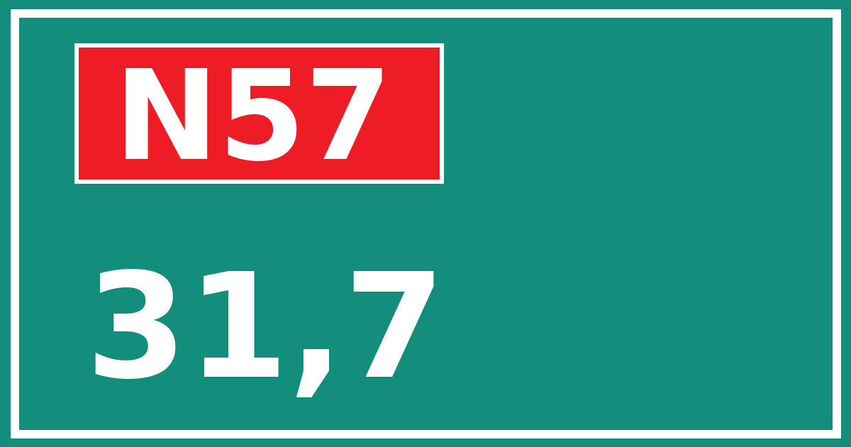 Hectometerbord N57 31,7