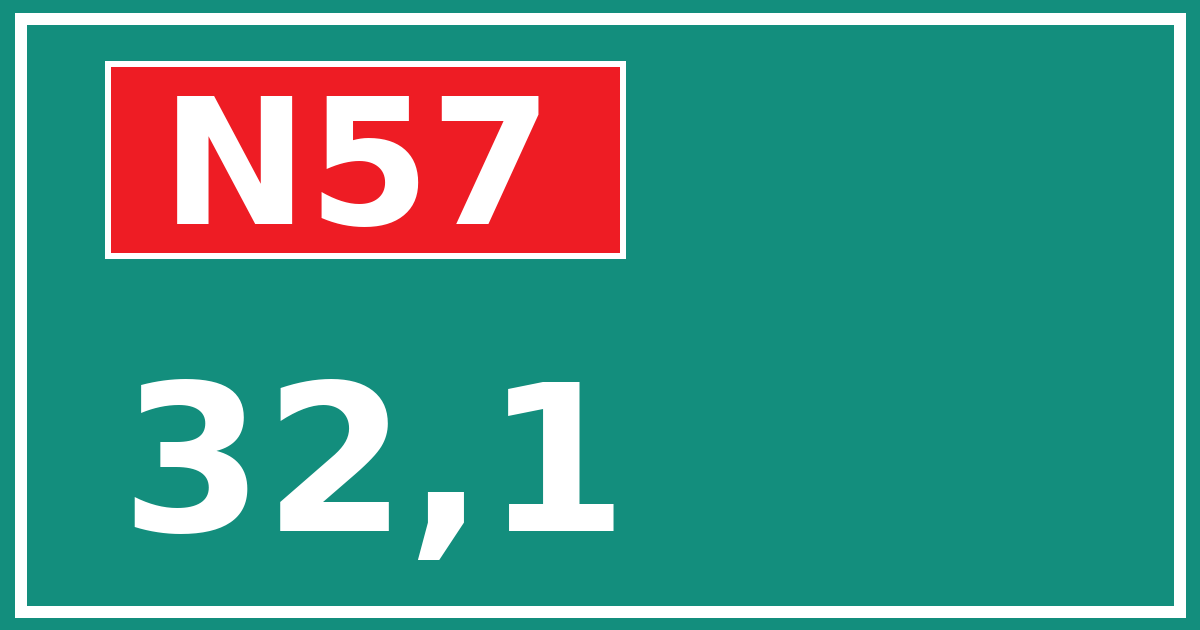 Hectometerbord N57 32,1